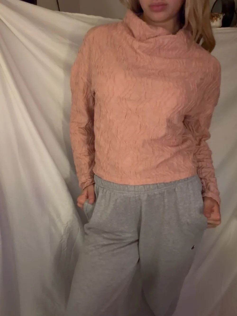 Anthropology pink mock neck top